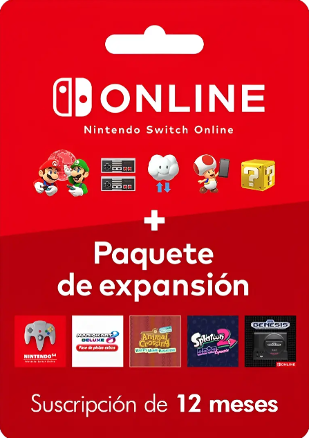 Nintendo Switch Online + Expansión 12 Meses